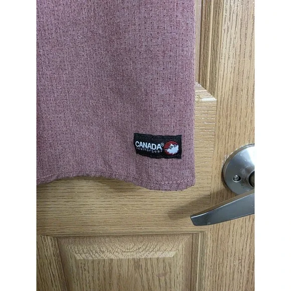 Canada Weather Gear Men's Size L Button Up Short Sleeve Shirt Dusty Rose Nice - Picture 5 of 6